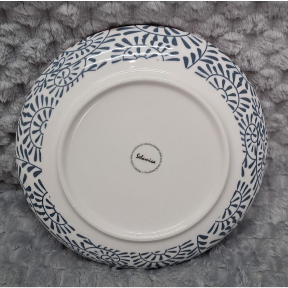 Set 4 Selamica Porcelain Salad Plates 8" Colorful Geometric Ceramic Dinnerware - Picture 7 of 15